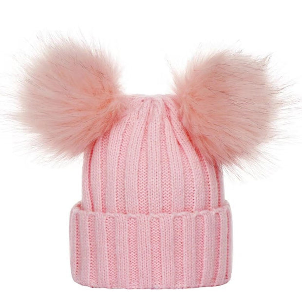 Mother Kids Winter Hats for Baby Girl Boy Bobble Hat Kids Cap for Children Pompom Baby Beanie Infant Bonnet Accessories 0-3Y