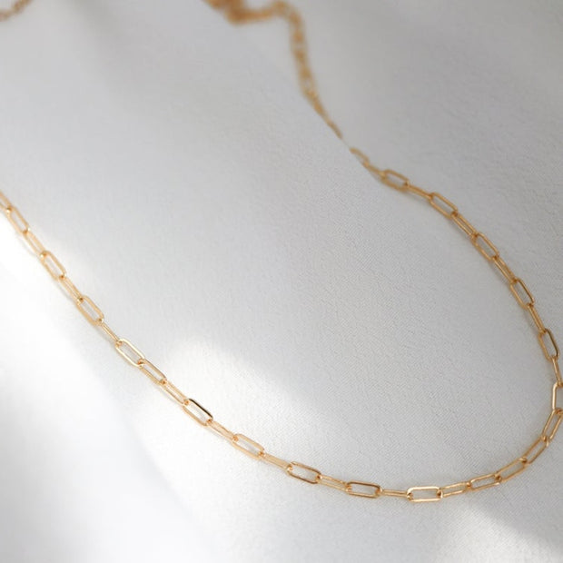 14K Gold Filled Necklace Handmade Gold Chain Collier Women