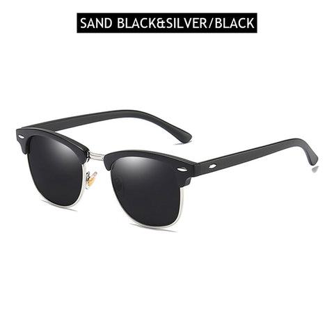 FUQIAN Classic Sunglasses Polarized Men Retro Square Rivet Sunglasses Women Male Driving Glasses UV400