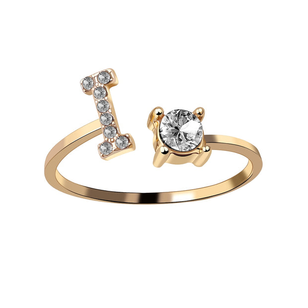 A-Z Letter Adjustable Opening Rings For Women Couple Alphabet Name Men Initials Ring Men Wedding Finger Jewelry anillos mujer
