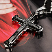 Brand New Fashion Black Rectangle Pendant Necklace Men Trendy Simple Stainless Steel Chain Jewelry