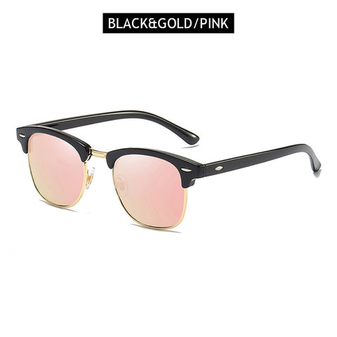 FUQIAN Classic Sunglasses Polarized Men Retro Square Rivet Sunglasses Women Male Driving Glasses UV400