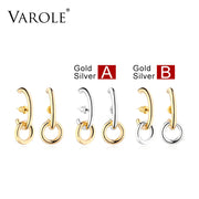 Simple Geometric Circle Stud Earrings Fashion Gold Color Anti-Allergy Earings For Women Ear Jewelry