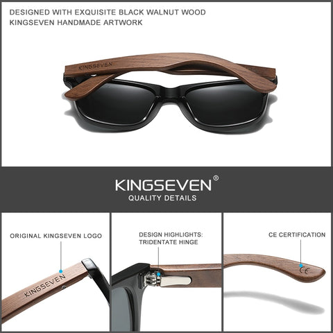 New Black Walnut Sunglasses Wood Polarized  Men's Handmade UV400 Protection With Wooden Box