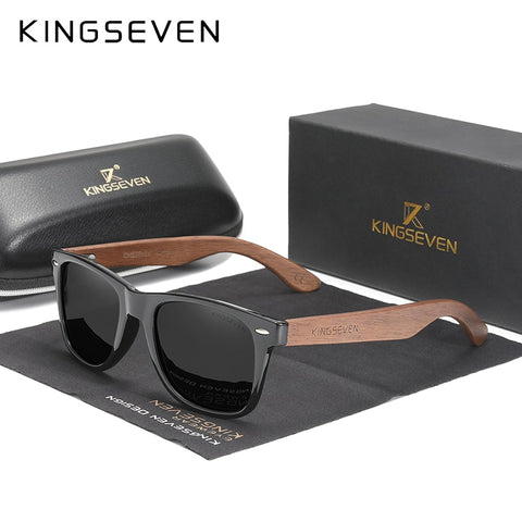 New Black Walnut Sunglasses Wood Polarized  Men's Handmade UV400 Protection With Wooden Box