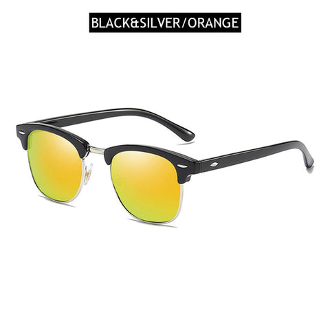 FUQIAN Classic Sunglasses Polarized Men Retro Square Rivet Sunglasses Women Male Driving Glasses UV400