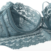 Nuevo conjunto de sujetador, lencería, sostén push-up, ropa interior de encaje, bragas sexis transparentes.