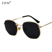 Sunglasses Men Square Metal Frame Pilot Mirror Women Luxury Eyewear