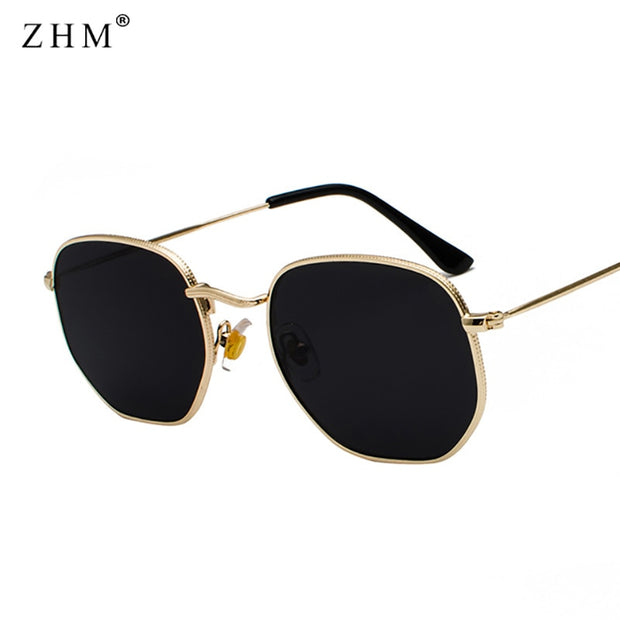 Sunglasses Men Square Metal Frame Pilot Mirror Women Luxury Eyewear