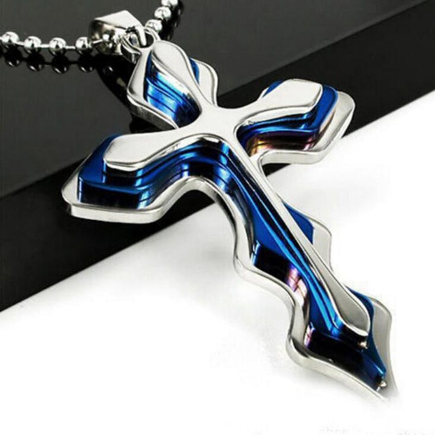 Brand New Fashion Black Rectangle Pendant Necklace Men Trendy Simple Stainless Steel Chain Jewelry