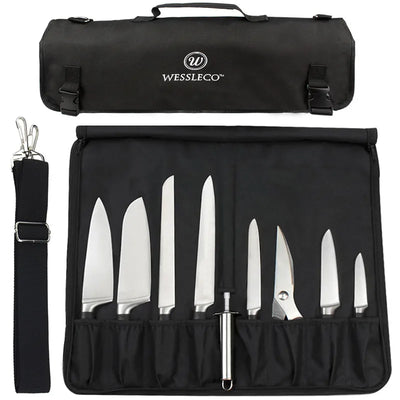 Portable Knife Roll Bag Oxford Multiple Pockets Kitchen Utensils Chef Storage Bag Camping Trip Carry Case Bag