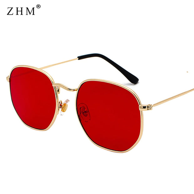 Sunglasses Men Square Metal Frame Pilot Mirror Women Luxury Eyewear
