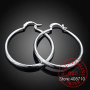 925 Sterling Silver Hip Hop Round Earrings for Women Large Circle4.0cm Piercing Hoop Earring Dropship Suppliers