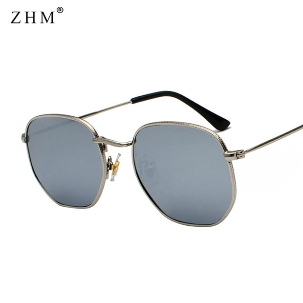 Sunglasses Men Square Metal Frame Pilot Mirror Women Luxury Eyewear