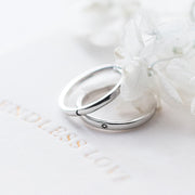 Modian Genuine 925 Sterling Silver Classic Romantic Adjustable Sun & Moon Couple Lover Finger Ring For Women Wedding Jewelry
