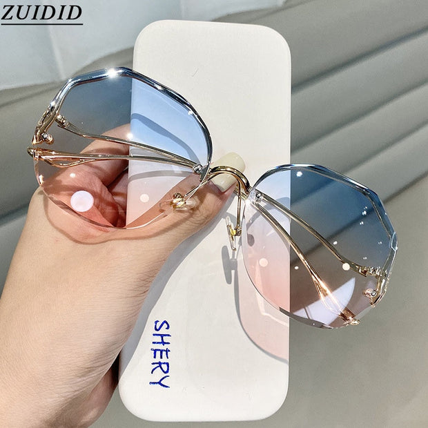 Rimless Fashion Sunglasses Women Tide Luxury