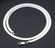 925 Sterling Silver Color Necklace 4MM Snake Chain Men & Women Couple Sterling Silver Jewelry Blade Chain