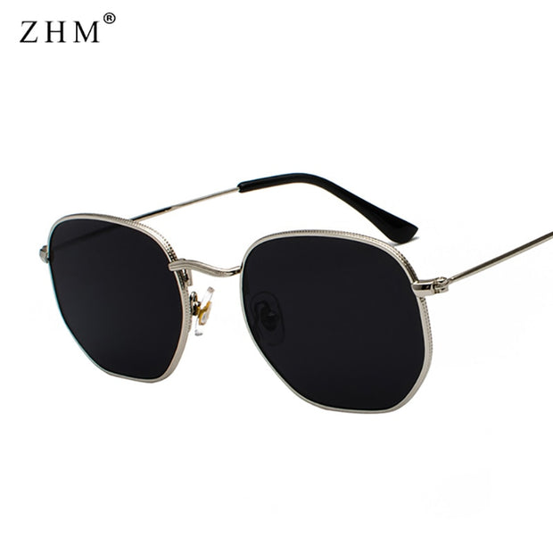 Sunglasses Men Square Metal Frame Pilot Mirror Women Luxury Eyewear