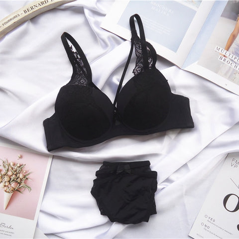 Lencería sujetador ropa interior sección sexy tamaño transpirable encaje push up sujetador y panty conjunto