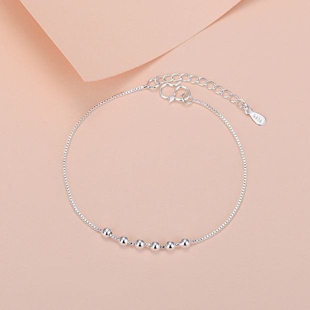 925 Sterling Silver Lucky Bead Charm Bracelet For Women Chain Round Bangles Fashion Luxury Quality Jewelry Christmas Accessories