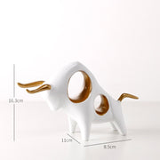 ERMAKOVA Cattle Statue Ox Home Decor Living Room Bull Sculpture Wine TV Cabinet Ornament Crafts Abstract Animal Figurine