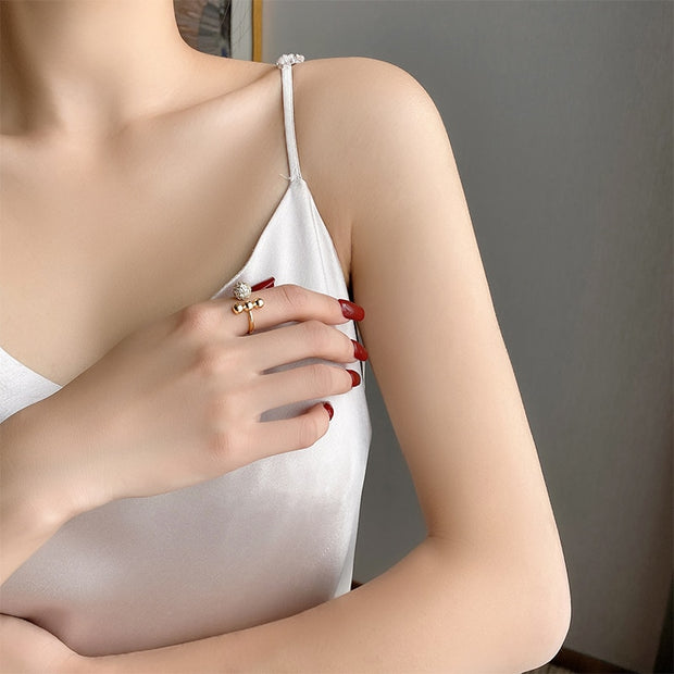 New Zircon Circle Open Ring For Woman Sexy Finger Accessories Fashion Jewelry Wedding Unusual Rings