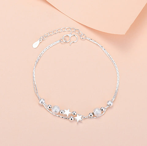 925 Sterling Silver Lucky Bead Charm Bracelet For Women Chain Round Bangles Fashion Luxury Quality Jewelry Christmas Accessories