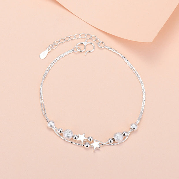 925 Sterling Silver Lucky Bead Charm Bracelet For Women Chain Round Bangles Fashion Luxury Quality Jewelry Christmas Accessories