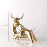 ERMAKOVA Cattle Statue Ox Home Decor Living Room Bull Sculpture Wine TV Cabinet Ornament Crafts Abstract Animal Figurine