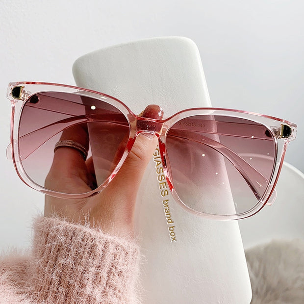Fashion Oversized Sunglasses Woman Brand Designer Square Female Big Frame Gradient Shades