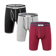 Ropa interior de algodón para hombre de invierno, calzoncillos tipo bóxer alargados deportivos para hombre, bolsa de soporte completo transpirable elástica abierta