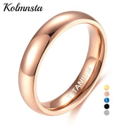 Kolmnsta Rose Gold Ring for Women 4mm Wedding Band for Female Titanium Unisex Classic Ring Men 5 Colors Provide Size 3.5-14.5