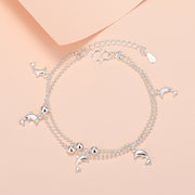 925 Sterling Silver Lucky Bead Charm Bracelet For Women Chain Round Bangles Fashion Luxury Quality Jewelry Christmas Accessories