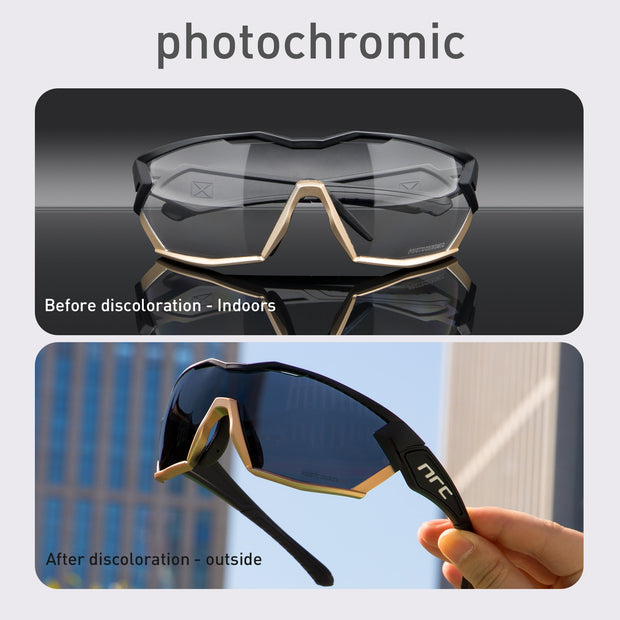 NRC P-Ride Photochromic Glasses man Mountain Bike Sport Cycling Sunglasses MTB