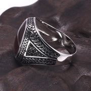 Real Pure Men's Rings Silver 925 Big Turkish Rings For Men With Color Stones Jewlery