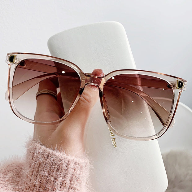 Fashion Oversized Sunglasses Woman Brand Designer Square Female Big Frame Gradient Shades