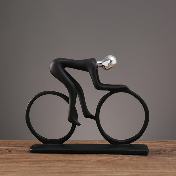 Bicycle Statue Cyclist Sculpture Modern Abstract Art Athlete Home Decor New Room Decoration