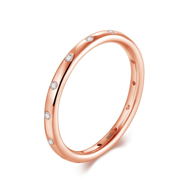 New Style Solid 925 Sterling Silver Simple Fashion Female Engagement Finger Ring Jewelry Stackable Classic For Women