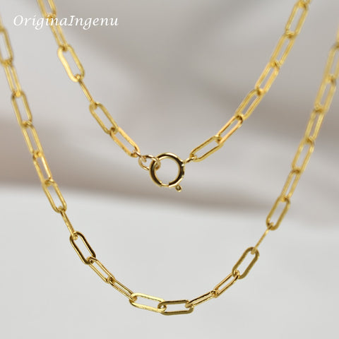 14K Gold Filled Necklace Handmade Gold Chain Collier Women