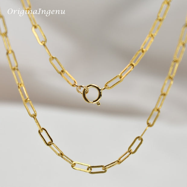 14K Gold Filled Necklace Handmade Gold Chain Collier Women