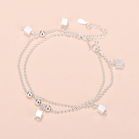925 Sterling Silver Lucky Bead Charm Bracelet For Women Chain Round Bangles Fashion Luxury Quality Jewelry Christmas Accessories