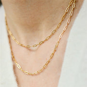 14K Gold Filled Necklace Handmade Gold Chain Collier Women