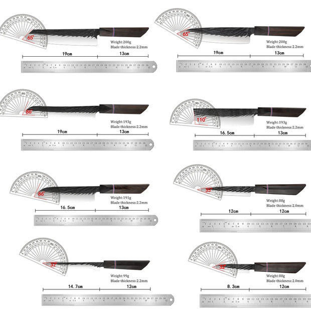 High Carbon Kitchen Knives Handmade Forged Japanese Sharp Knife Set