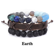 Men Bracelet Set Labradorite Hematite Bracelet Lava Tiger Eye Wrap Charm Bracelet Energy Protection Wristbands Pulsera Hombre