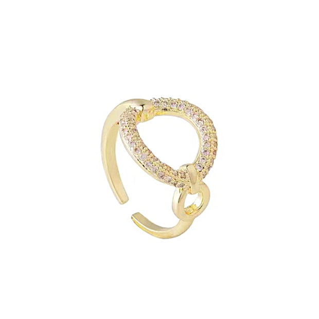 New Zircon Circle Open Ring For Woman Sexy Finger Accessories Fashion Jewelry Wedding Unusual Rings