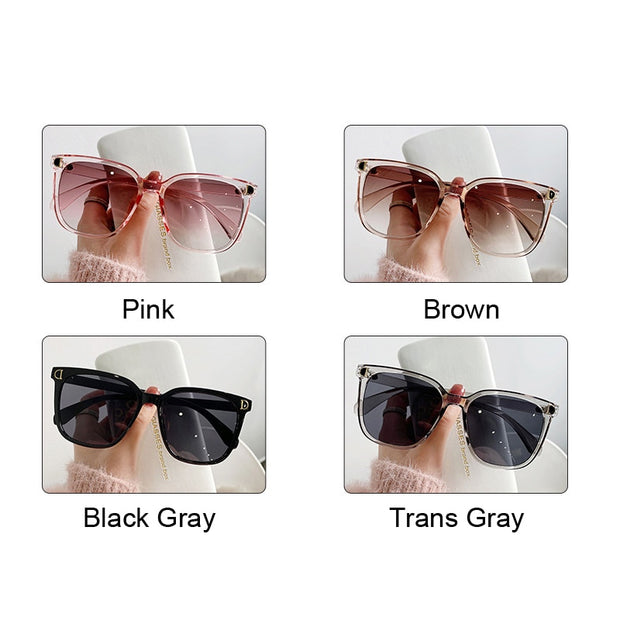 Fashion Oversized Sunglasses Woman Brand Designer Square Female Big Frame Gradient Shades