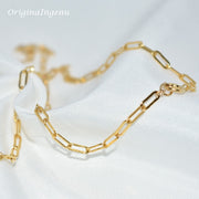14K Gold Filled Necklace Handmade Gold Chain Collier Women
