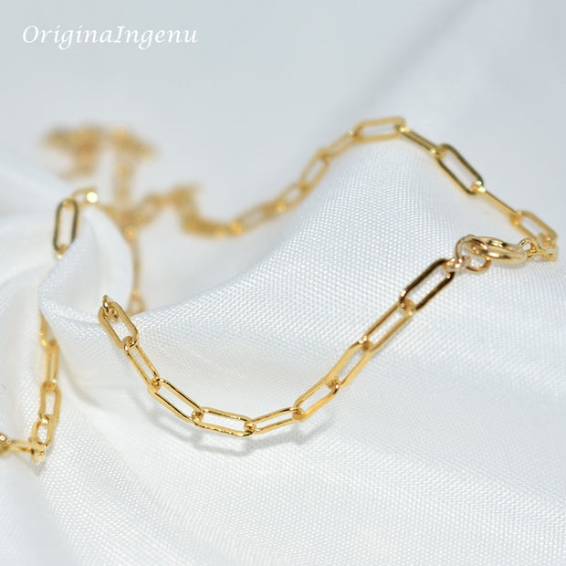 14K Gold Filled Necklace Handmade Gold Chain Collier Women
