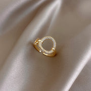New Zircon Circle Open Ring For Woman Sexy Finger Accessories Fashion Jewelry Wedding Unusual Rings