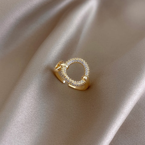 New Zircon Circle Open Ring For Woman Sexy Finger Accessories Fashion Jewelry Wedding Unusual Rings
